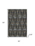 5' X 8' Coffee And Gray Striped Washable Area Rug With UV Protection