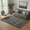 5' X 8' Coffee And Gray Striped Washable Area Rug With UV Protection