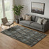 5' X 8' Coffee And Gray Striped Washable Area Rug With UV Protection