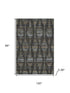8' X 10' Coffee And Gray Striped Washable Area Rug With UV Protection