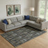 8' X 10' Coffee And Gray Striped Washable Area Rug With UV Protection