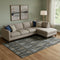 9' X 12' Coffee And Gray Striped Washable Area Rug With UV Protection