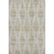 5' X 8' Ivory And Gold Striped Washable Area Rug With UV Protection