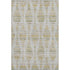 5' X 8' Ivory And Gold Striped Washable Area Rug With UV Protection