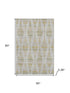 5' X 8' Ivory And Gold Striped Washable Area Rug With UV Protection