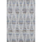 5' X 8' Light Taupe And Blue Striped Washable Area Rug With UV Protection