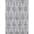 5' X 8' Light Taupe And Blue Striped Washable Area Rug With UV Protection