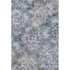 5' X 8' Blue And Silver Floral Washable Area Rug With UV Protection