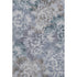 8' X 10' Blue And Silver Floral Washable Area Rug With UV Protection
