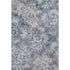 8' X 10' Blue And Silver Floral Washable Area Rug With UV Protection