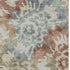 5' X 8' Rust And Blue Floral Washable Area Rug With UV Protection
