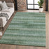 8' X 10' Sage And Blue Striped Washable Area Rug With UV Protection