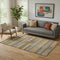 5' X 8' Brown And Gold Striped Washable Area Rug With UV Protection