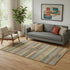 5' X 8' Brown And Gold Striped Washable Area Rug With UV Protection