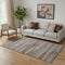 5' X 8' Chocolate And Gray Striped Washable Area Rug With UV Protection