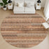 8' Copper And Rust Striped Washable Round Rug With UV Protection