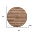 8' Copper And Rust Striped Washable Round Rug With UV Protection