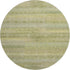 8' Sage And Gold Striped Washable Round Rug With UV Protection