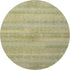8' Sage And Gold Striped Washable Round Rug With UV Protection