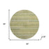 8' Sage And Gold Striped Washable Round Rug With UV Protection