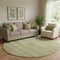 8' Sage And Gold Striped Washable Round Rug With UV Protection