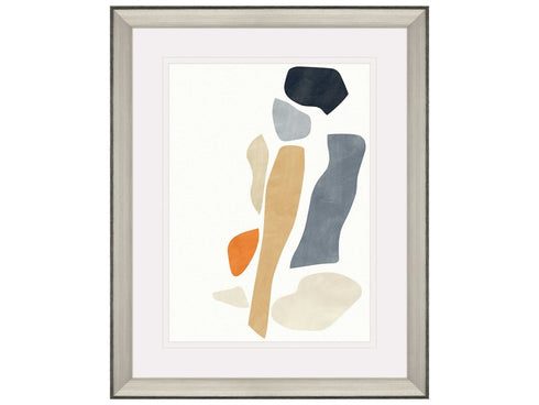 Silhouette Blocks Reflect Silver Framed Wall Art