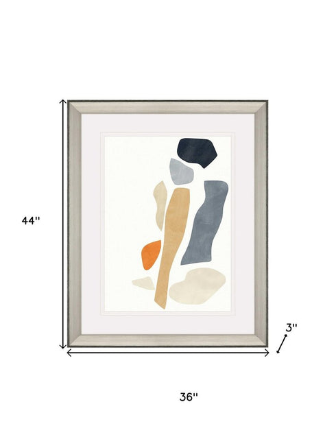 Silhouette Blocks Reflect Silver Framed Wall Art