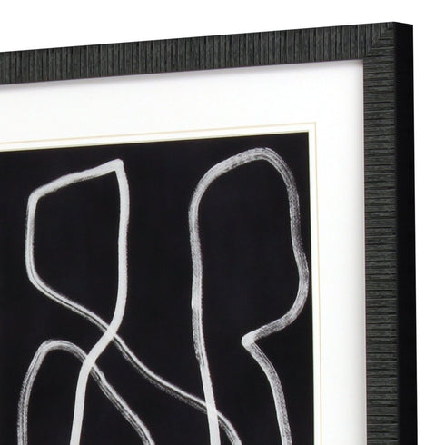 Naive Lines I Distressed Black Framed Wall Art