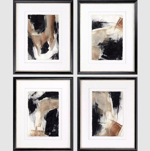 Baked Paintstrokes Black Framed Wall Art