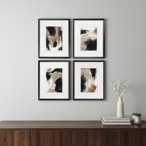 Baked Paintstrokes Black Framed Wall Art