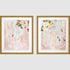 Set Of Two Gold Planet II Distressed Gold Framed Wall Art
