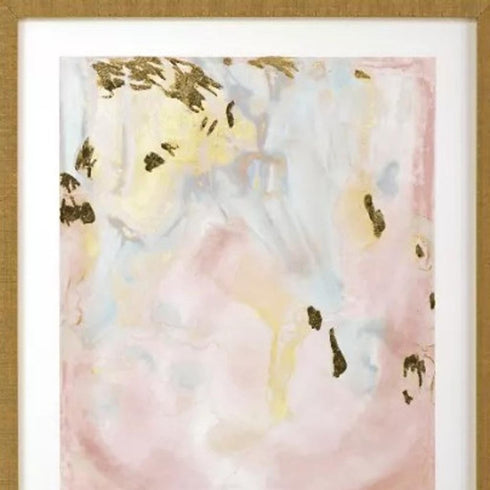 Set Of Two Gold Planet II Distressed Gold Framed Wall Art