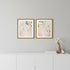 Set Of Two Gold Planet II Distressed Gold Framed Wall Art