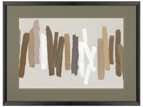 Strokes in Brown II Black Framed Wall Art