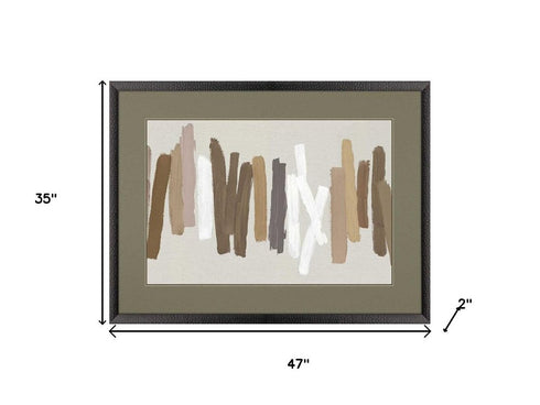 Strokes in Brown II Black Framed Wall Art