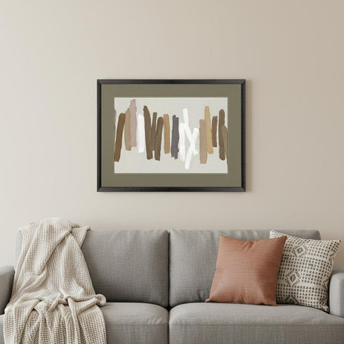 Strokes in Brown II Black Framed Wall Art
