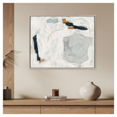 Abstract Drift Silver Floater Frame Wall Art