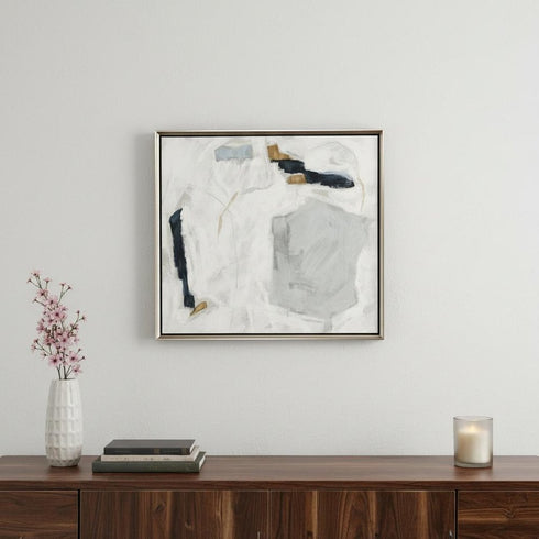 Abstract Drift Silver Floater Frame Wall Art