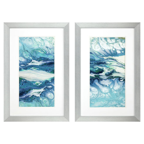 Marble Montage Silver Framed Wall Art