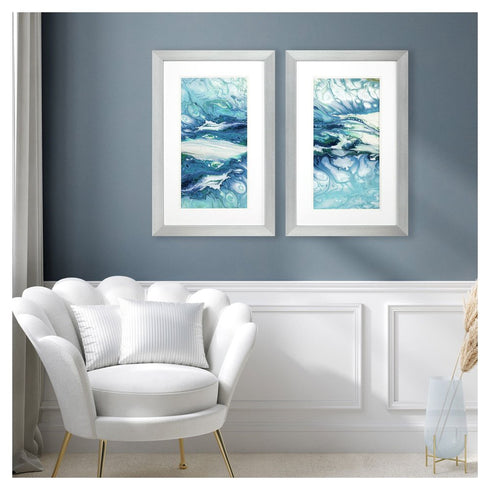 Marble Montage Silver Framed Wall Art