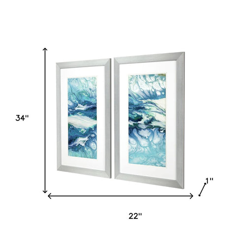 Marble Montage Silver Framed Wall Art