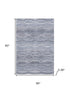5' X 8' Blue And Ivory Abstract Geometric Washable Area Rug With UV Protection