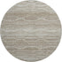 8' Khaki And Ivory Abstract Geometric Washable Round Rug With UV Protection