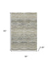 5' X 8' Pewter And Ivory Abstract Geometric Washable Area Rug With UV Protection