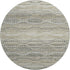 8' Pewter And Ivory Abstract Geometric Washable Round Rug With UV Protection