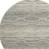 8' Pewter And Ivory Abstract Geometric Washable Round Rug With UV Protection