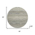8' Pewter And Ivory Abstract Geometric Washable Round Rug With UV Protection