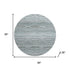 8' Teal And Ivory Abstract Geometric Washable Round Rug With UV Protection