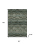 5' X 8' Sage And Gray Abstract Geometric Washable Area Rug With UV Protection