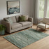5' X 8' Sage And Gray Abstract Geometric Washable Area Rug With UV Protection